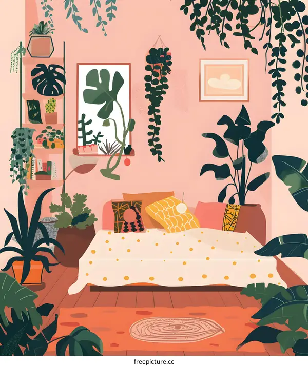 Bedroom Interior Design with Plants