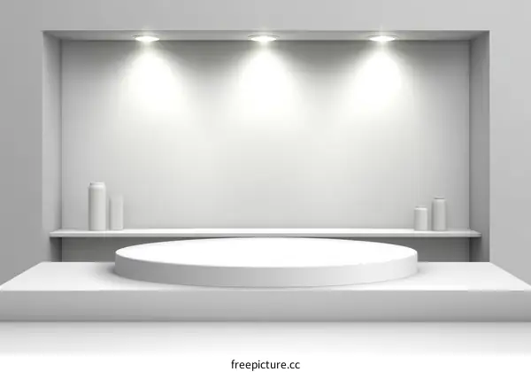 White Minimalist Product Display Stage