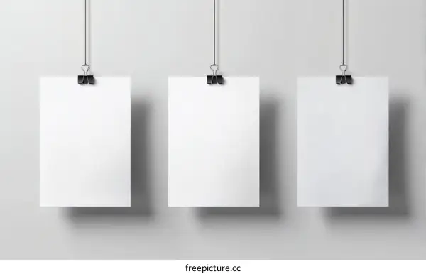 Blank Posters Hanging on the Wall Mockup