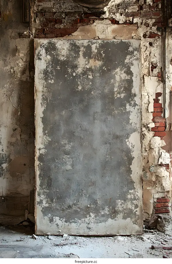 Old Grey Wall with Flaking Paint