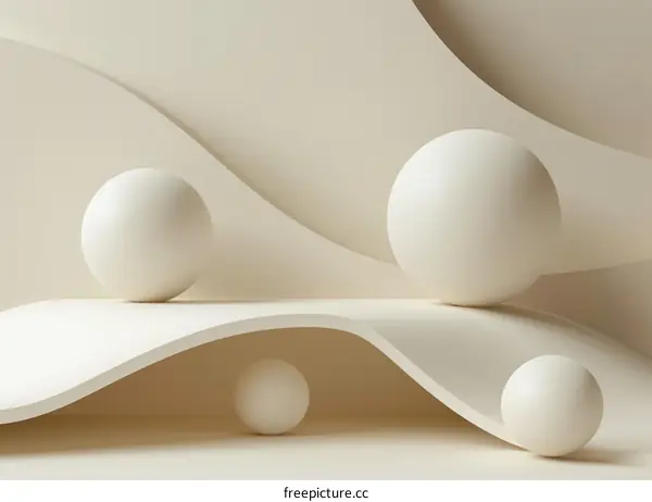 Beige Background with Cream Spheres