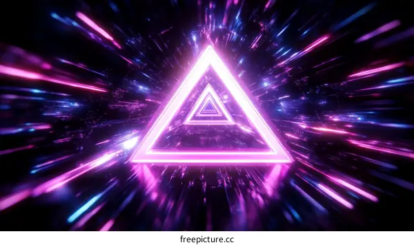 Abstract Neon Triangle Tunnel