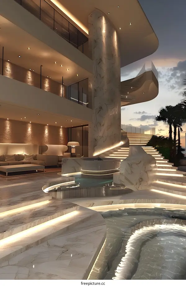 Staircase in a modern villa