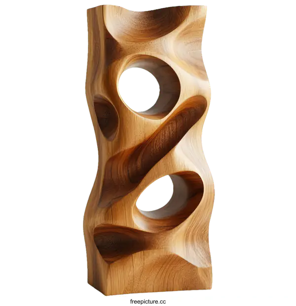 [Transparent Background PNG]Abstract Wooden Sculpture Art Deco