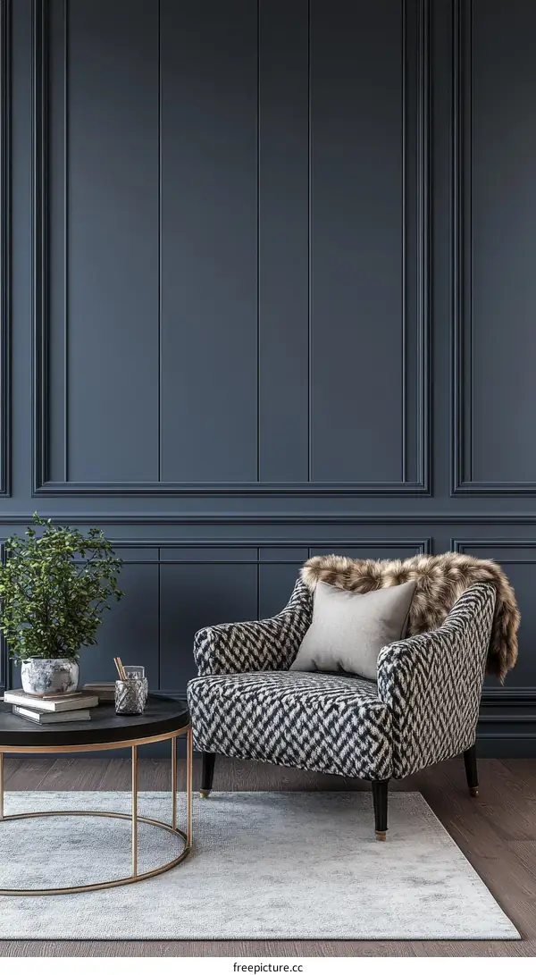 Stylish Modern Living Room with Armchair and Coffee Table