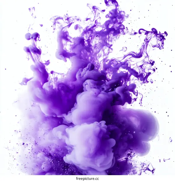 Abstract Purple Ink Splash in Water