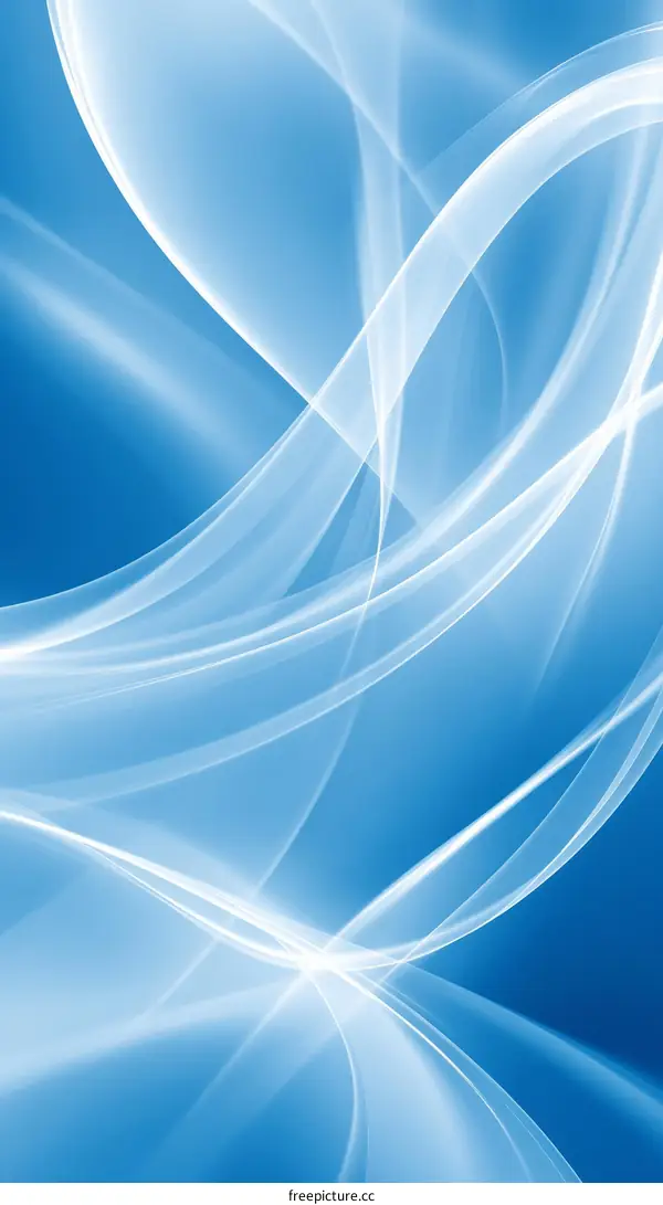 Abstract Blue and White Flowing Lines Design