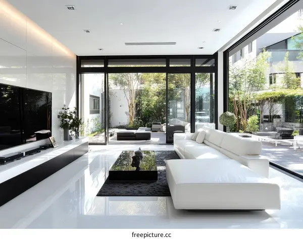 Modern Luxury Living Room with Outdoor View