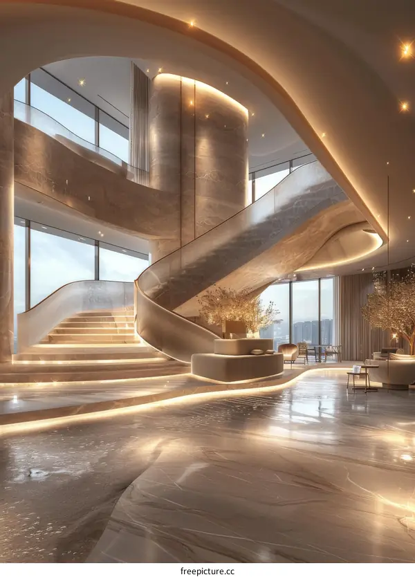 Modern Architectural Interior Design of a Lobby