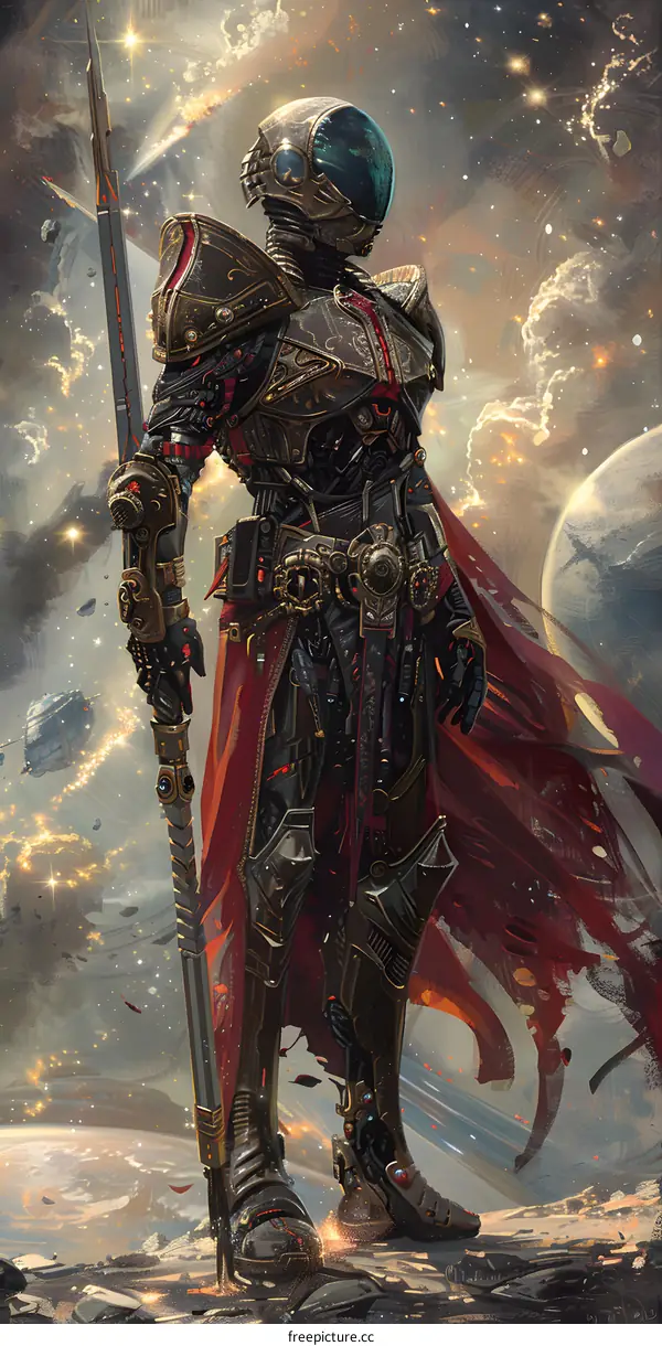 Space Knight with Golden Armor