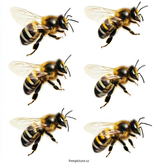Honeybee Detailed Illustration Set