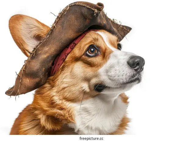 A Corgi Dog in a Pirate Hat