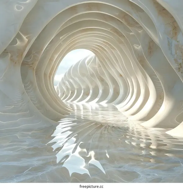 Abstract White Marble Tunnel