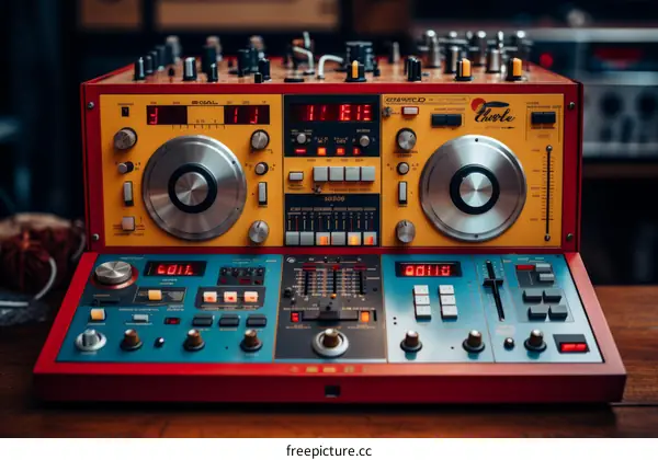 Vintage Audio Mixer with Control Panel