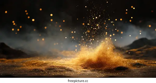 Golden Glitter Explosion Background