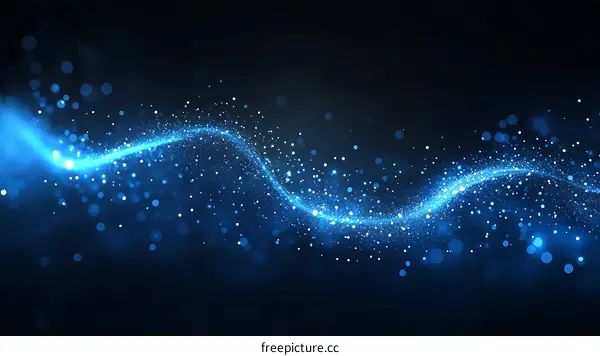 Abstract Blue Light Particle Flow Background