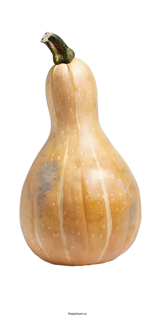 [Transparent Background PNG]Close Up of a Yellow Butternut Squash