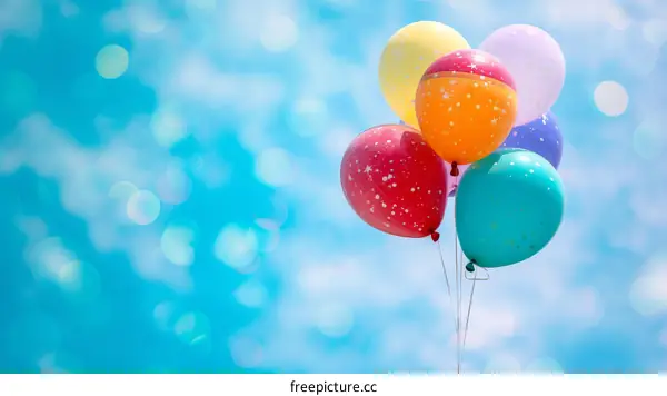 A bunch of colorful balloons floating in the sky