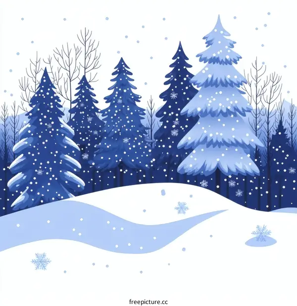 Winter Wonderland Snowy Forest Illustration