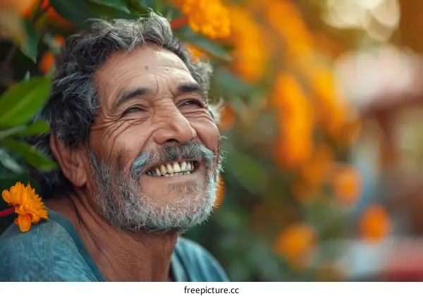 Portrait of a Smiling Hispanic Senior Man