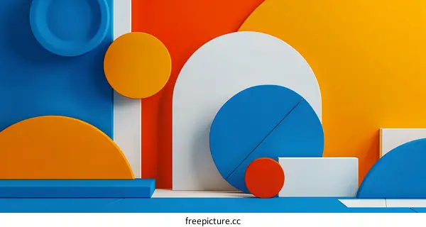 Abstract Colorful Geometric Shapes Background