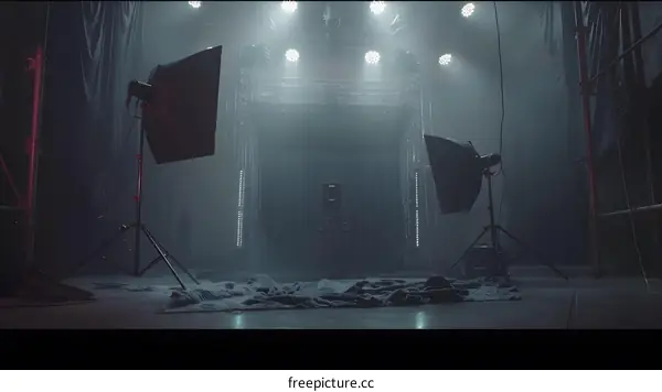 Photo Studio Setup with Lighting and Camera Equipment