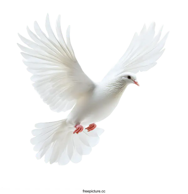[Transparent Background PNG]A White Dove in Flight
