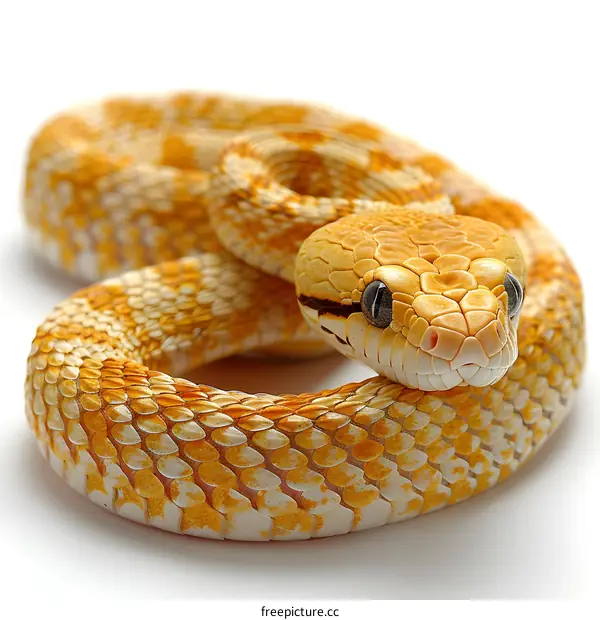 A beautiful albino corn snake