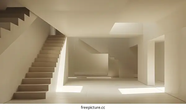 Minimalist White Staircase Interior Design
