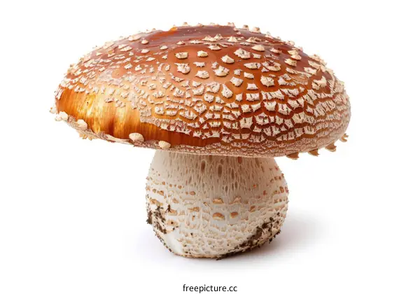 Close-Up of a Brown Mushroom with a White Stem