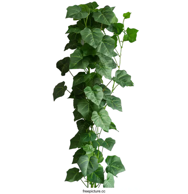 [Transparent Background PNG]Close-up of green leaves of a climbing plant on a black background
