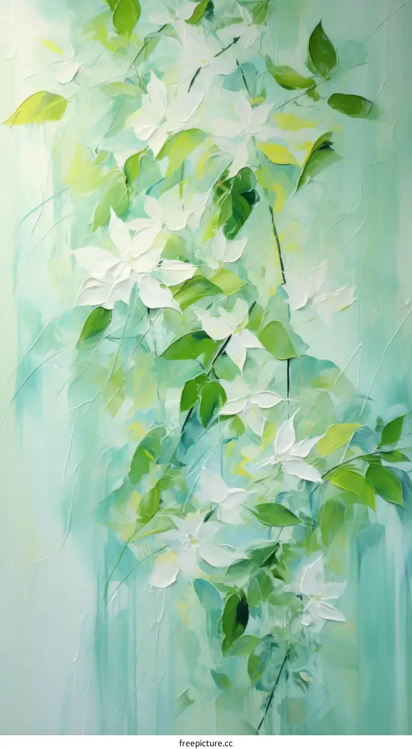 White flowers and green leaves