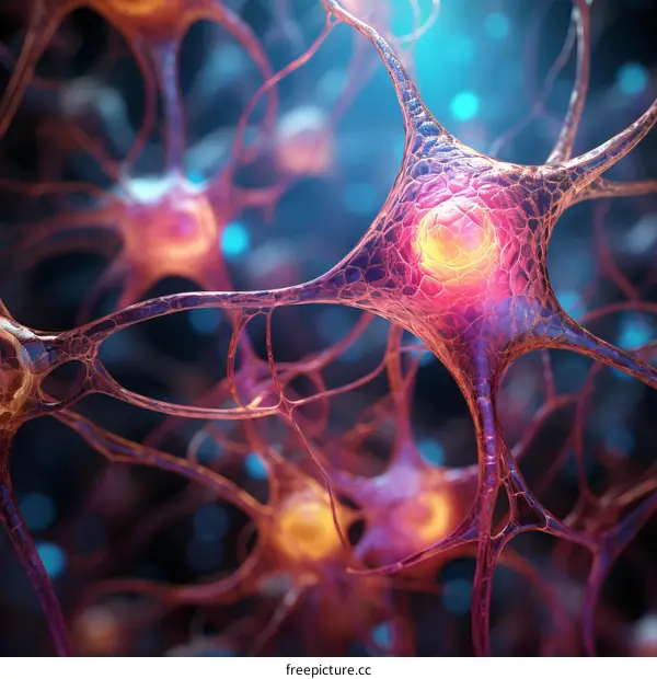 Neurons in the Human Brain: A 3D Illustration