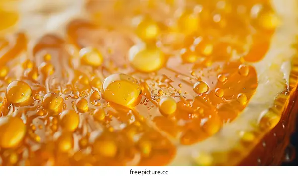 Macro Photography of Orange Slices Covered in Water Drops