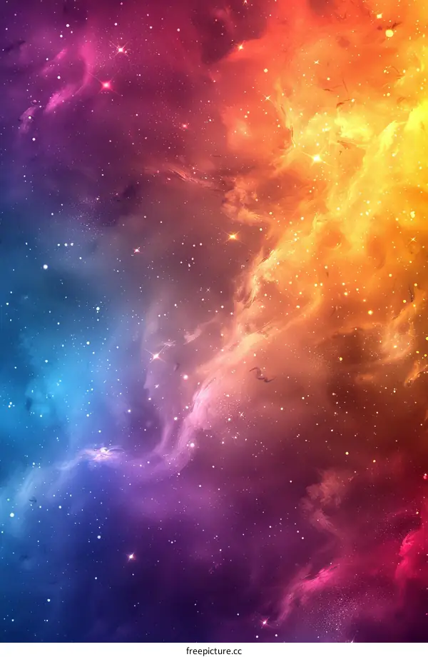 Cosmic Tapestry: A Nebula of Kaleidoscopic Colors