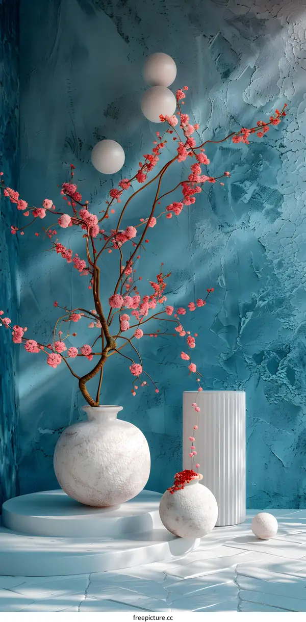 Cherry blossoms in a vase