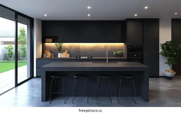 Modern Dark Kitchen Interior Design
