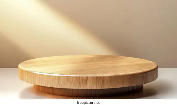 Wooden Round Display Platform for Product Presentation