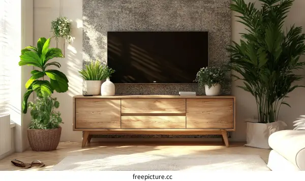 Modern Living Room Interior Design with Plants