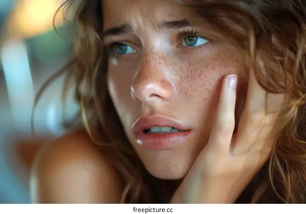 Portrait of a Young Woman with Freckles