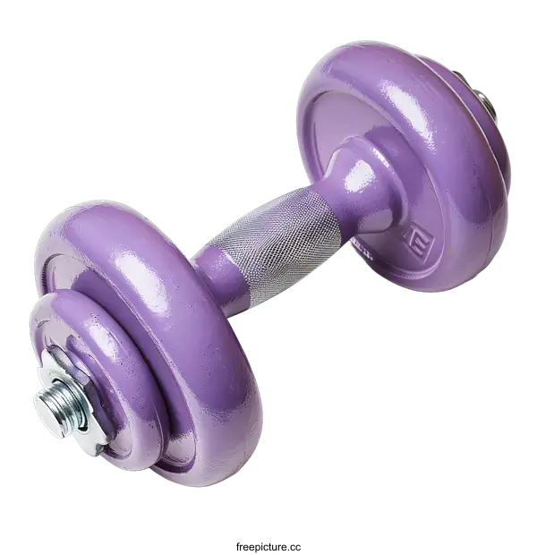 [Transparent Background PNG]A purple dumbbell on a white background