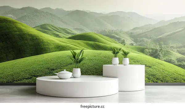 Peaceful Green Hills Landscape Wallpaper