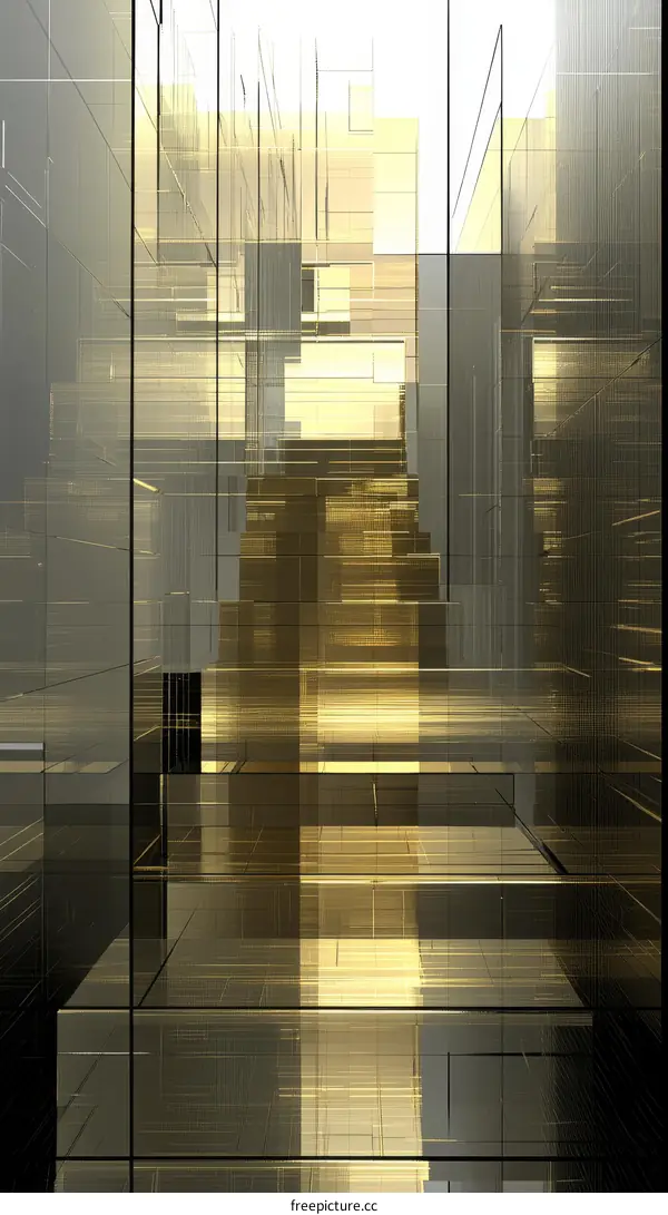 Abstract Golden Architectural Perspective