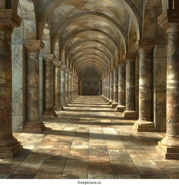 Medieval Castle Stone Corridor