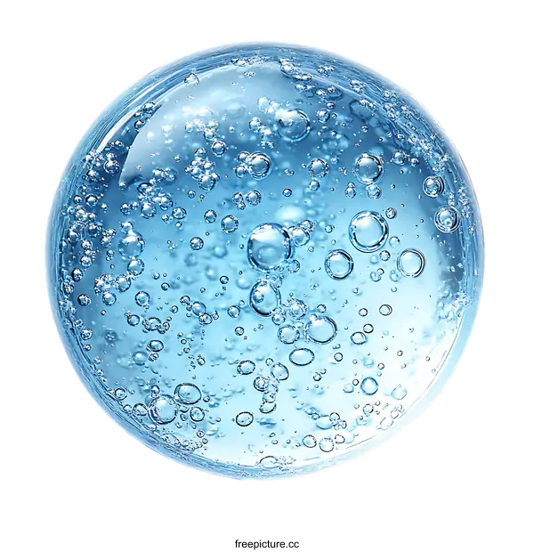 [Transparent Background PNG]Closeup of Transparent Blue Gel with Bubbles