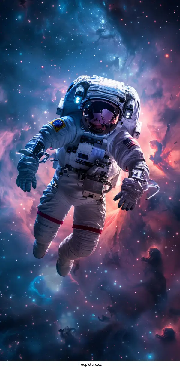 Astronaut Floating in Cosmic Expanse