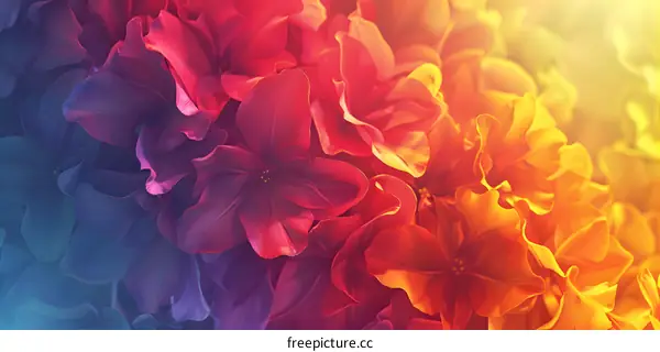 Close Up of Colorful Flower Petals