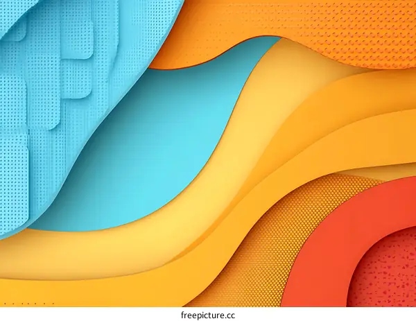 Abstract Background with Colorful Wavy Shapes