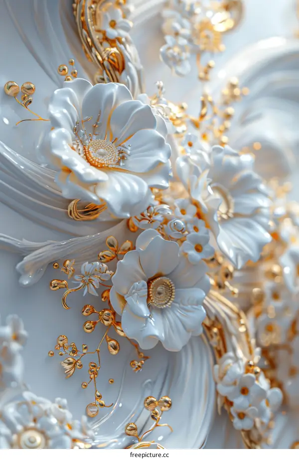 Detailed Floral Design Decorative Art Piece