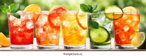 Colorful Refreshing Summer Drinks